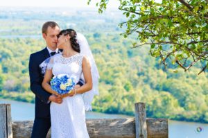 Bride and groom happy